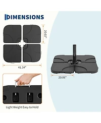 gaomon Fillable Patio Umbrella Base Stand, 220LB Weight Fits 1.5" to 2.1" Poles for Umbrellas