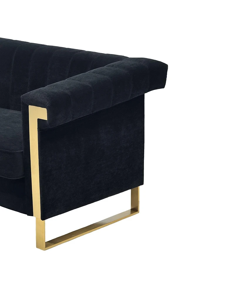 Streamdale Furniture Luxurious Velvet Sofa with High-Resilience Foam and Durable Metal Frame