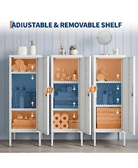 homfan Storage Locker Cabinet with Lock Secure Steel Organizer, Adjustable Shelves, Ventilated Design, Lockable for Office, Home, Gym, School, Garage