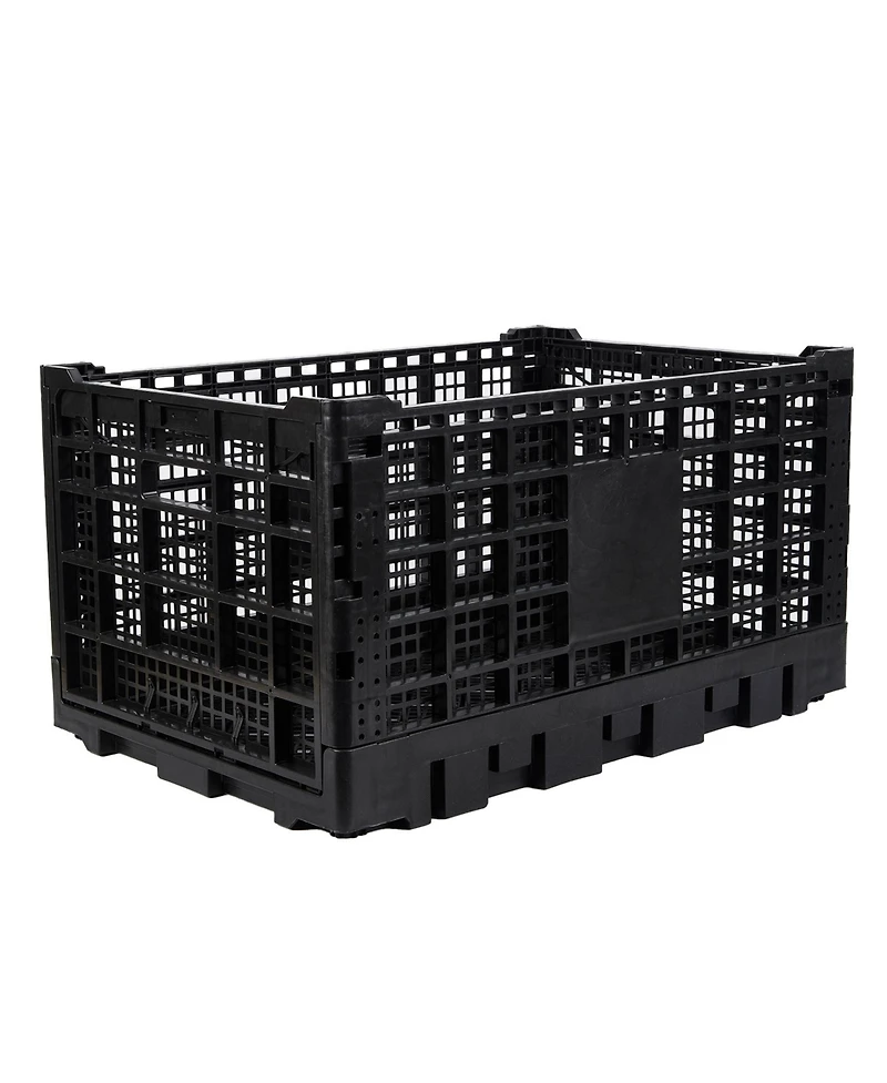 gaomon 1Piece Stackable Collapsible Heavy Duty Plastic Storage Organizer Crate for Outdoor Office, Home, School, Camping