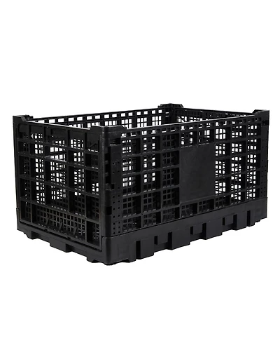 gaomon 1Piece Stackable Collapsible Heavy Duty Plastic Storage Organizer Crate for Outdoor Office, Home, School, Camping