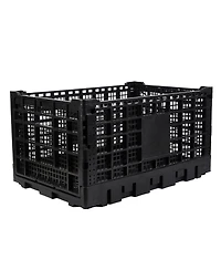 gaomon 1Piece Stackable Collapsible Heavy Duty Plastic Storage Organizer Crate for Outdoor Office, Home, School, Camping