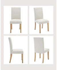 homfan Upholstered Parsons Dining Chairs Set of 2, Farmhouse Kitchen Chairs, Upholstered Linen Accent Chairs for Home Kitchen/Dining Room