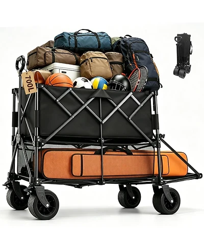 Gnuadz Double Decker Wagon Collapsible Tailgate All-terrain Utility Cart Camping