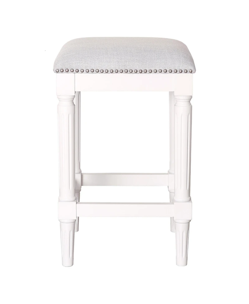 HomeRoots 27" Solid Wood Backless Counter Height Bar Chair