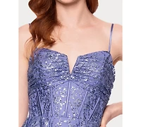 Blondie Nites Juniors' Sweetheart Fit-and-Flare Mini Dress