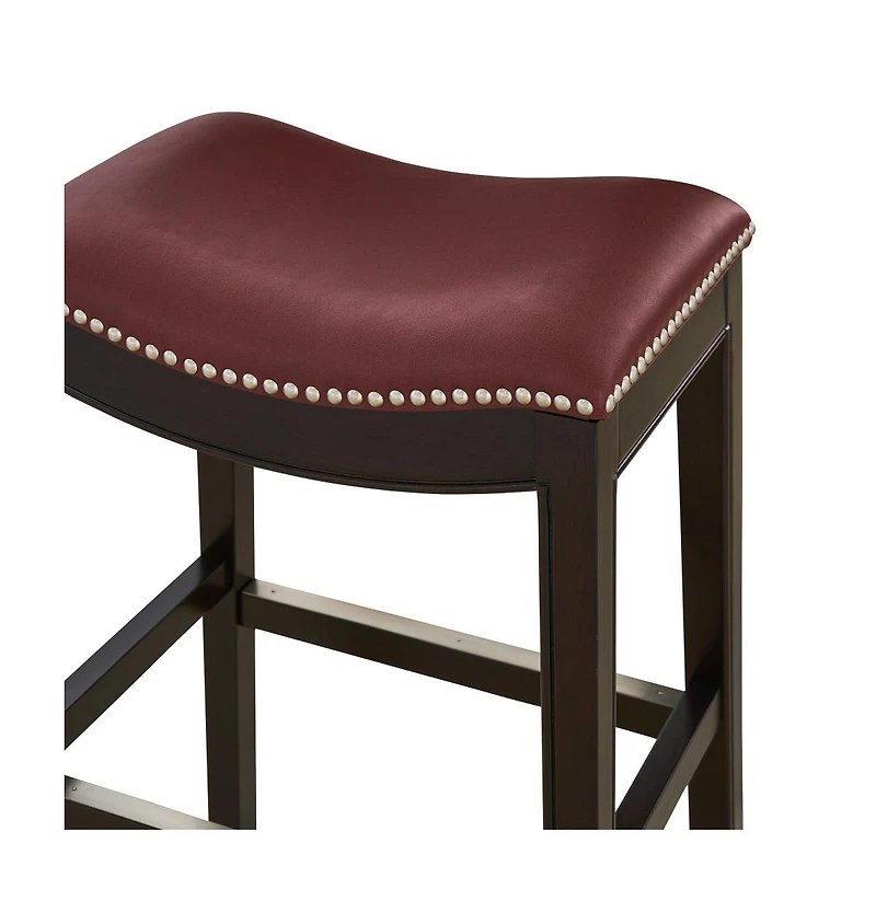 HomeRoots 26" Solid Wood Backless Counter Height Bar Chair