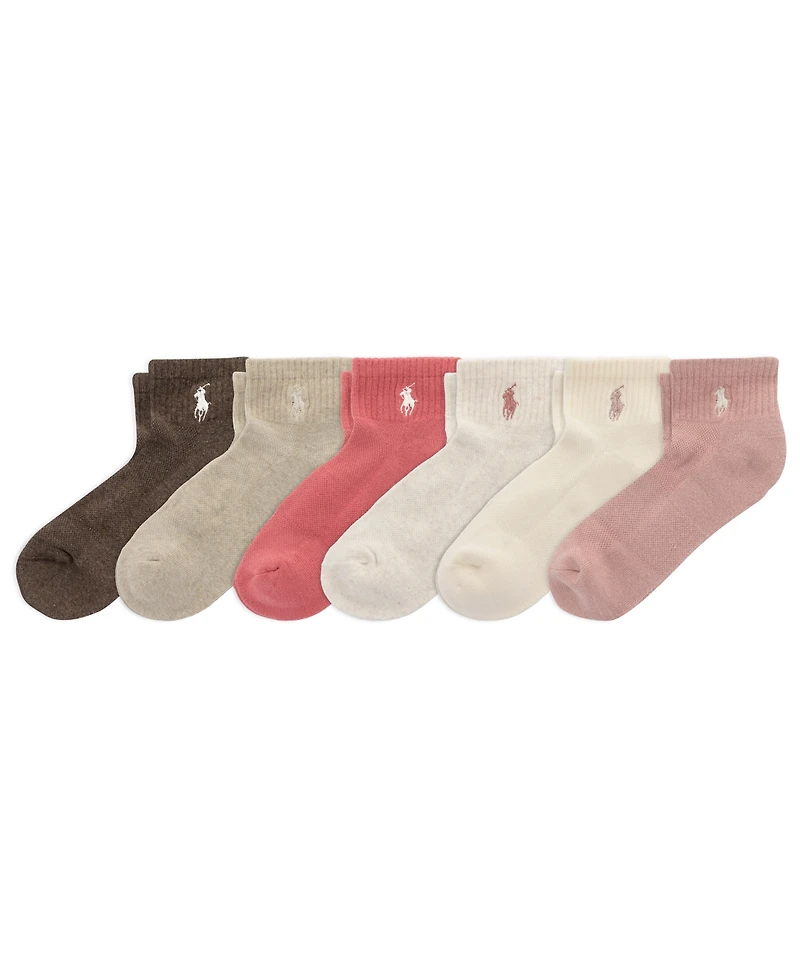 Polo Ralph Lauren Little & Big Girls Sport Quarter Socks, 6-Pack