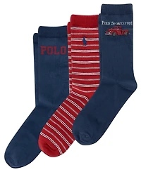 Polo Ralph Lauren Boys' 4-11 Vintage Truck Socks, 3-Pack