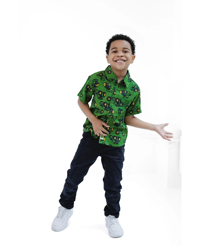 John Deere Little Boys (5-12) Short Sleeve Button-Down Shirt