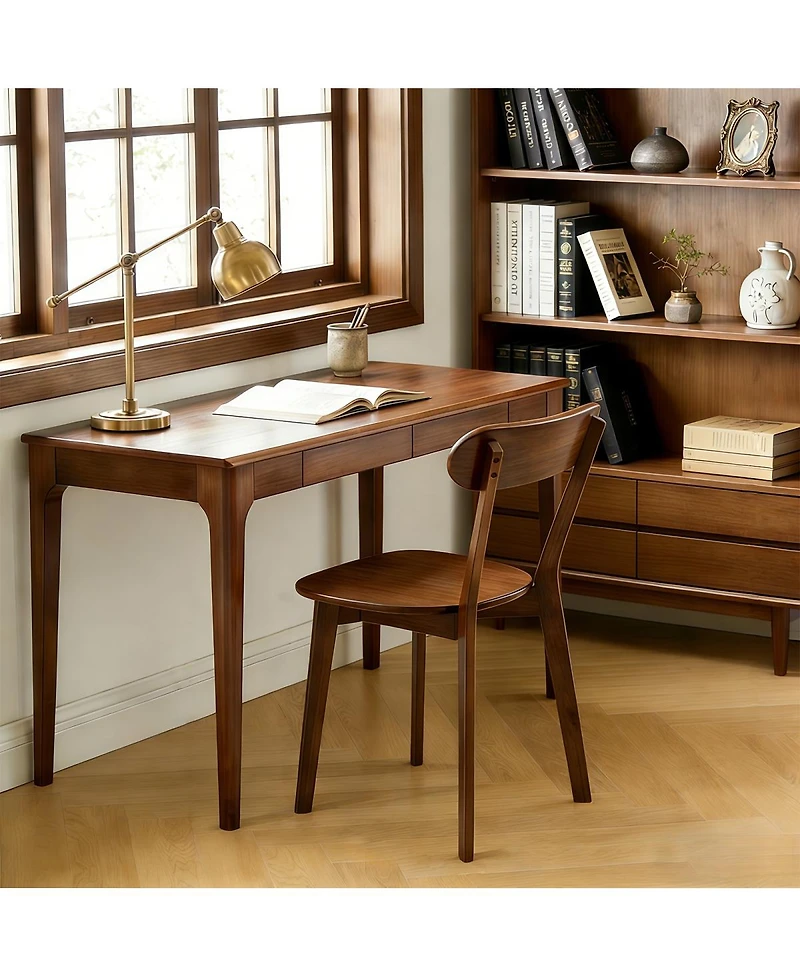 Streamdale Furniture Mid-Century Modern Solid Wood Dining Chair with Curved Backrest