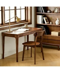 Streamdale Furniture Mid-Century Modern Solid Wood Dining Chair with Curved Backrest