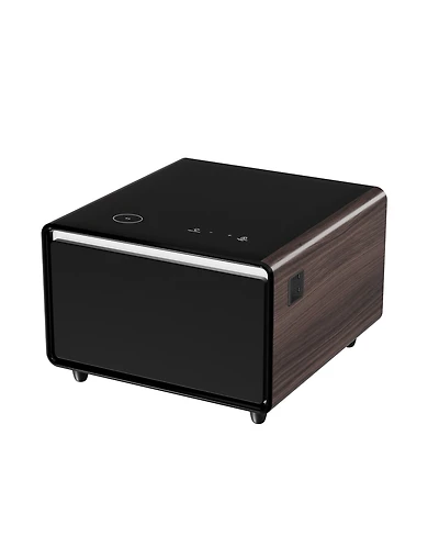 Streamdale Furniture Smart Side Table with Built-in Fridge, Wireless Charging and Usb Ports