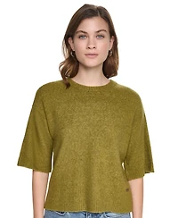 Dkny Jeans Women's Rugby Short-Sleeve Crewneck Boxy Sweater