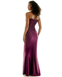 Seni & Cade Juniors' Corset Lace Glitter Satin Dress