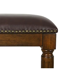 HomeRoots 27" Solid Wood Backless Counter Height Bar Chair