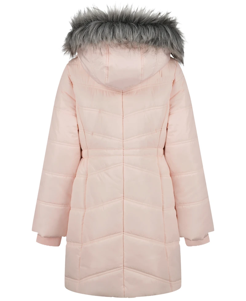 Calvin Klein Girls' 4-6X Aerial Hooded Puffer Jacket