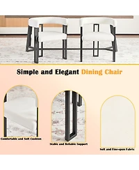 Streamdale Furniture Upholstered Dining Armchairs, Set of 2, Fabric and Metal Frame