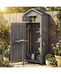 Slickblue 70Inch Garden Tool Storage Cabinet with Lockable Doors