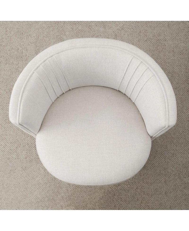 Maison Boucle Upholstered Desk Chair for Office, Textured Barrel Office Chair, Tub Seat with Hidden Casters, Curved Back