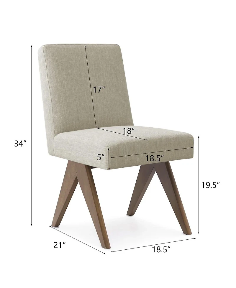 Maison Boucle Upholstered Dining Chairs Set of 2, Solid Wood Legs, Padded Full Back, Modern Side