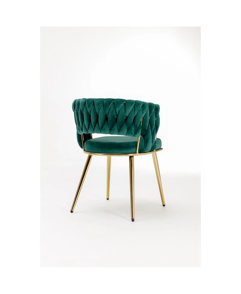 Streamdale Furniture HengMing Velvet Woven Modern Dining Chairs, Set of 2