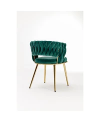 Streamdale Furniture HengMing Velvet Woven Modern Dining Chairs, Set of 2
