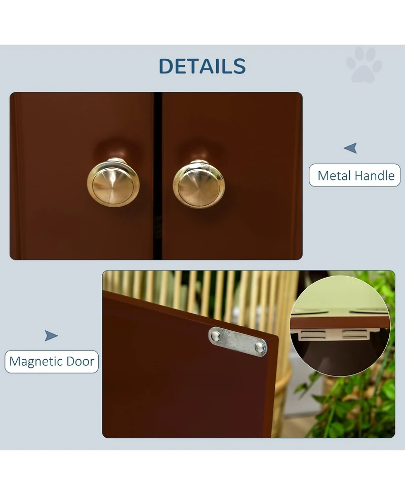 Ruie Elevated Dog Bowls Stand with Storage Cabinet and Magnetic Doors