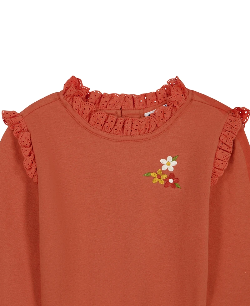 Kids Headquarters Toddler Girls' 2T-4T Long-Sleeve Top and Skirt, 2-Piece Set