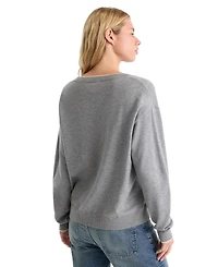 Good American Women's Cozy V-Neck Pull-On Sweater