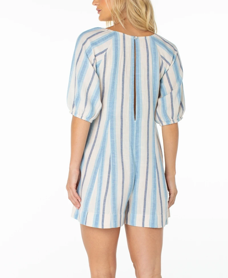 Roxy Women's Pacific Cove Scoop Neck Striped Romper