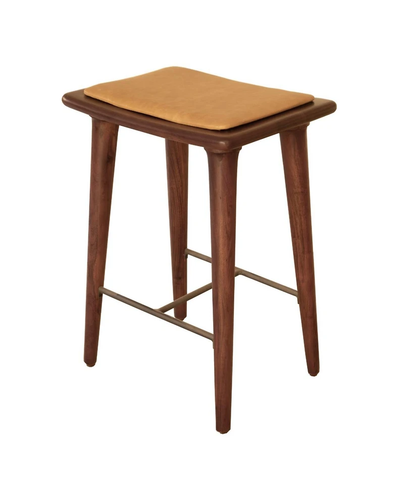 HomeRoots 24" Solid Wood Backless Counter Height Bar Chair