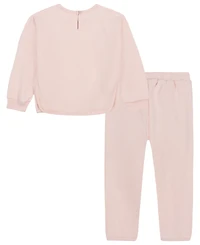 Calvin Klein Baby Girls' Long-Sleeve Top and Pants, 2-Piece Set