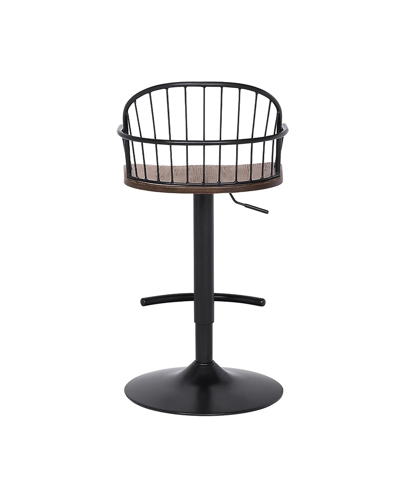 HomeRoots 23" Iron Low Back Adjustable Height Bar Chair