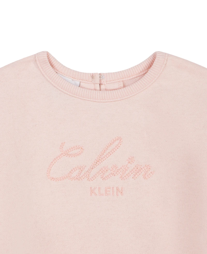 Calvin Klein Baby Girls' Long-Sleeve Top and Pants, 2-Piece Set