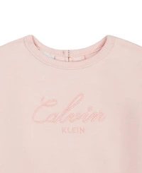 Calvin Klein Baby Girls' Long-Sleeve Top and Pants, 2-Piece Set