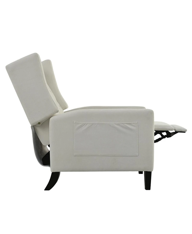 Streamdale Furniture Manual Adjustable Wingback Recliner with Side Table and Usb Ports