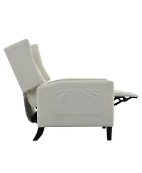 Streamdale Furniture Manual Adjustable Wingback Recliner with Side Table and Usb Ports