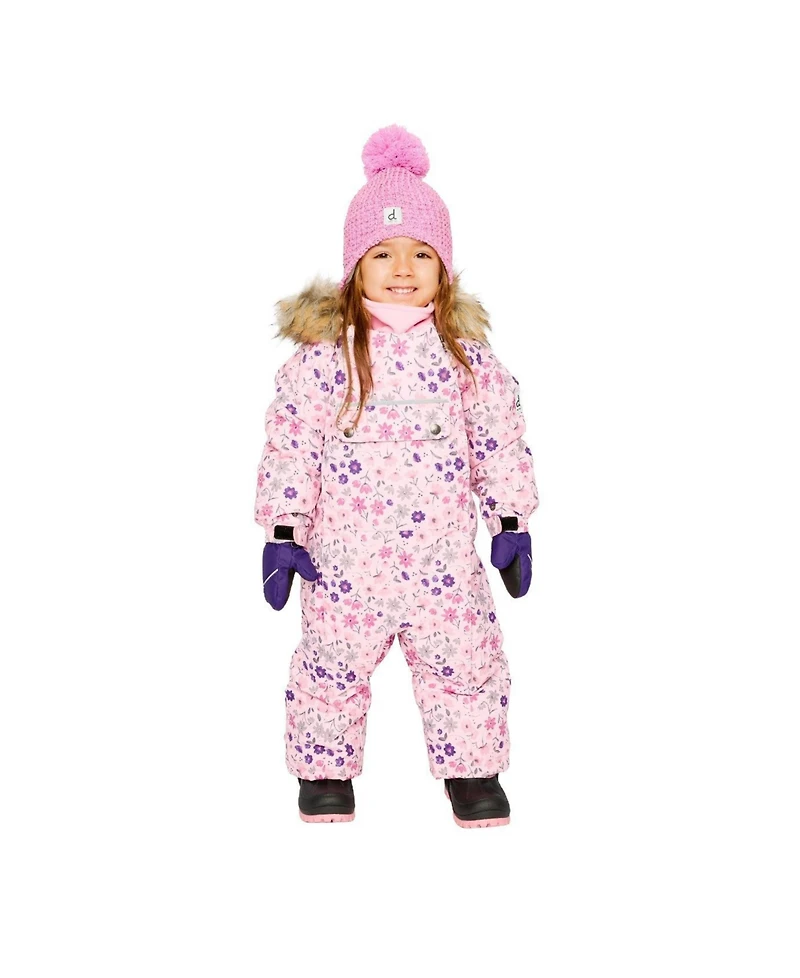 Deux par Baby Girl ( 6M to 24 M ) One Piece Snowsuit Adapted for Car Seats Mini Flower Print