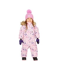 Deux par Baby Girl ( 6M to 24 M ) One Piece Snowsuit Adapted for Car Seats Mini Flower Print