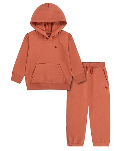 abercrombie kids Toddler Boys' 2T-5T Crafted Fleece Hoodie and Pants, 2-Piece Set