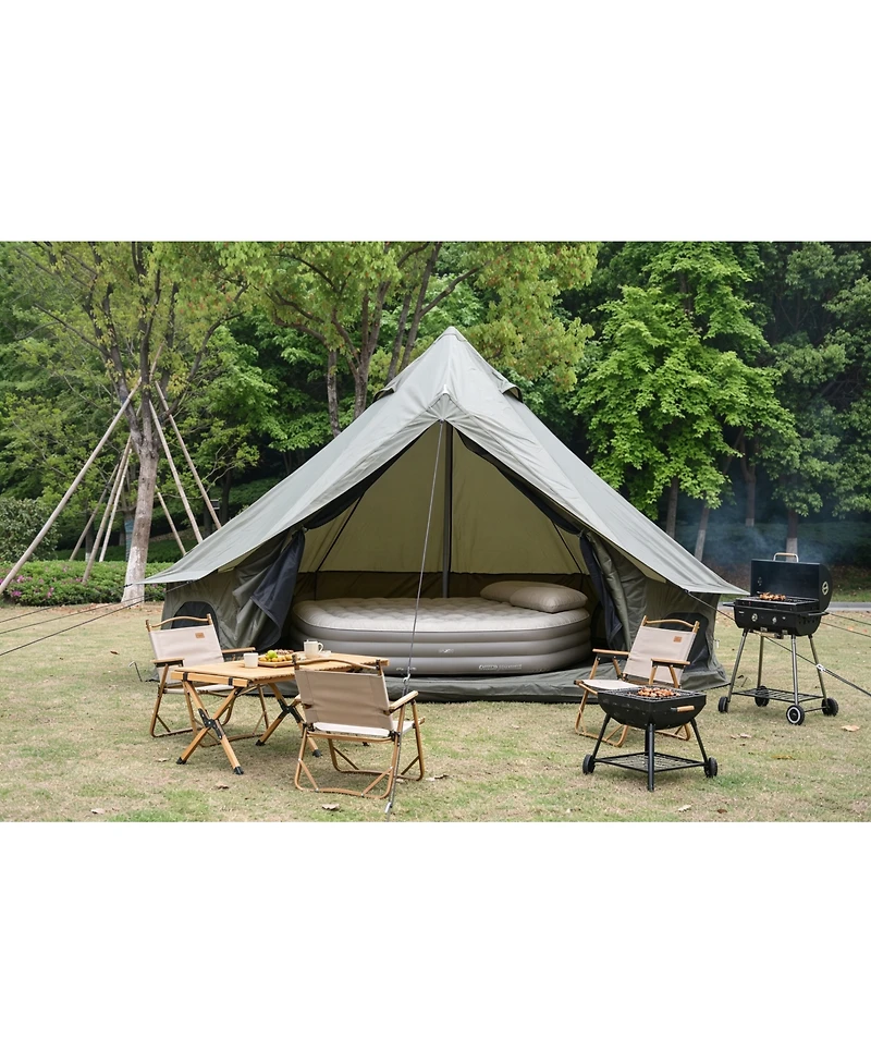 Streamdale Furniture Oxford 9.8feet Family Bell Tent with Stove Jack - 4 Season Glamping Shelter