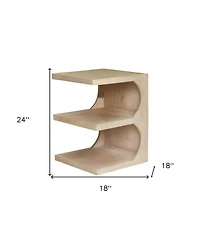HomeRoots 24" Solid Wood End Table With Two Shelves