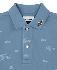 Lacoste Boys' 10-16 Short-Sleeve Line Croc Printed Polo Shirt