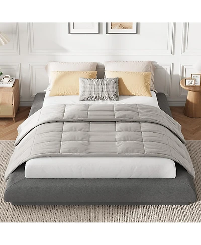 homfan Cloud platform bed Frame with Upholstered, No Box Spring Needed, Easy Assembly, Noise-FreeThis wrapped base
