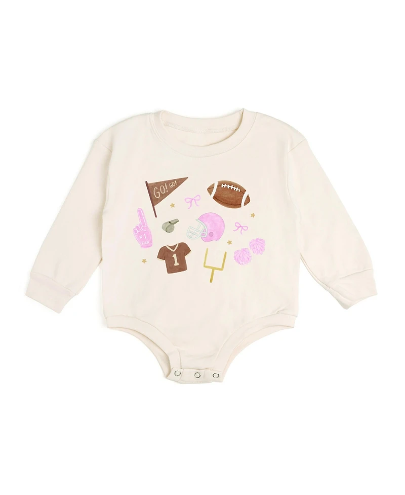 Sweet Wink Baby Girls Game Day Icon Long Sleeve Romper