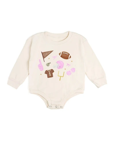 Sweet Wink Baby Girls Game Day Icon Long Sleeve Romper