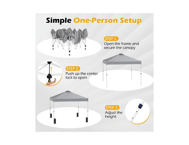 Sugift Outdoor Commercial Pop Up Canopy Tent with Wheeled Storage Bag
