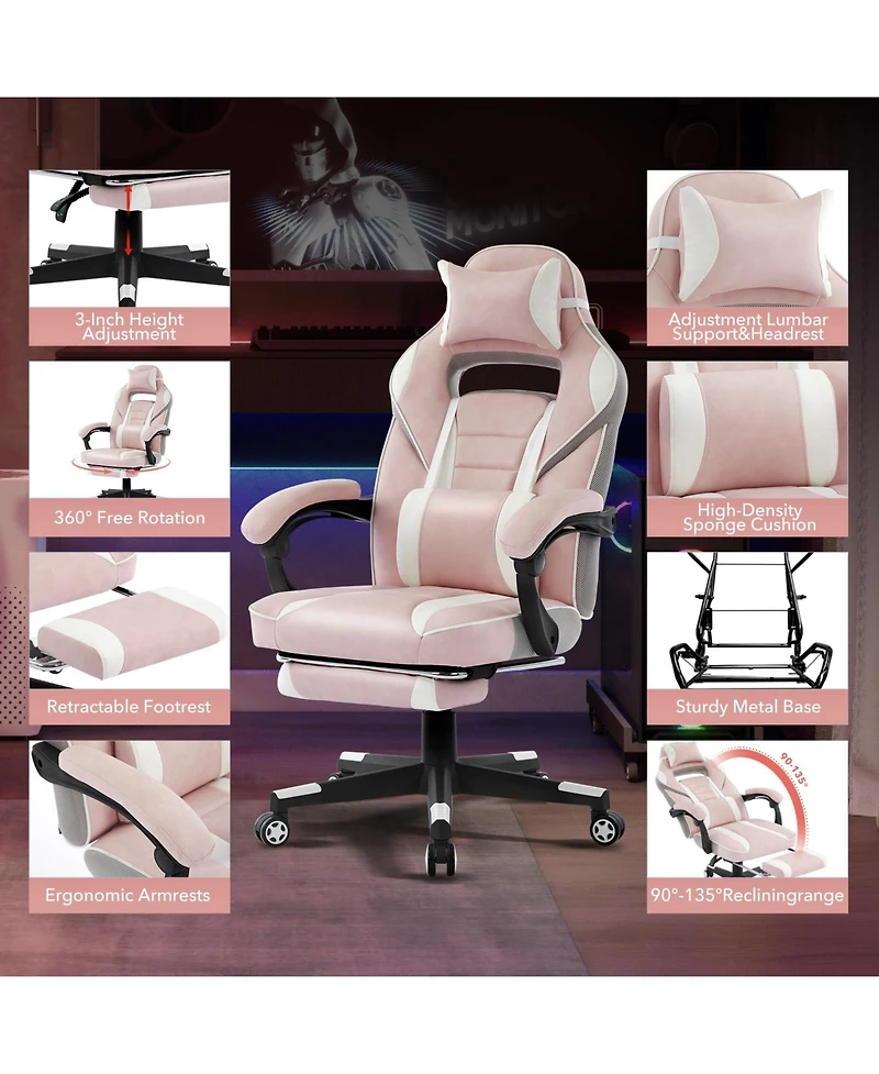 homfan Big and Tall High Back Leather Office Chair with Footrest, Adjustable Lumbar and Headrest