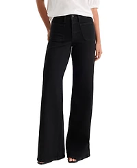 Good American Petite High-Rise Wide-Leg Ankle Pants